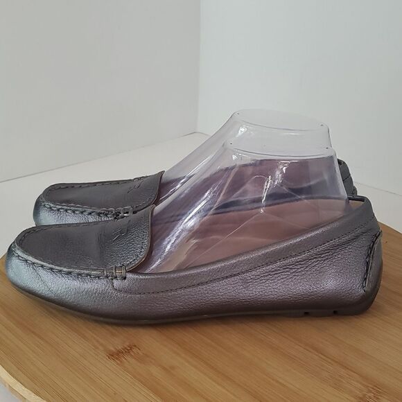 Taryn Rose Pebbled Leather Karen Driving Loafers Women's Size 7 Pewter - Picture 4 of 11